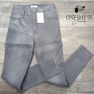 Good American Good Waist Coated Denim Skinny Ankle Jeans Size 4 (27)